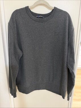 Champion Charcoal Gray Pullover Sweatshirt Unisex ~ L